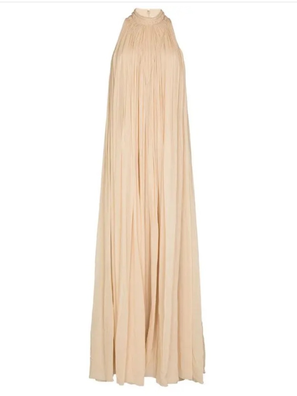 Chloe Halter-Neck Pleated Maxi Gauze Dress
